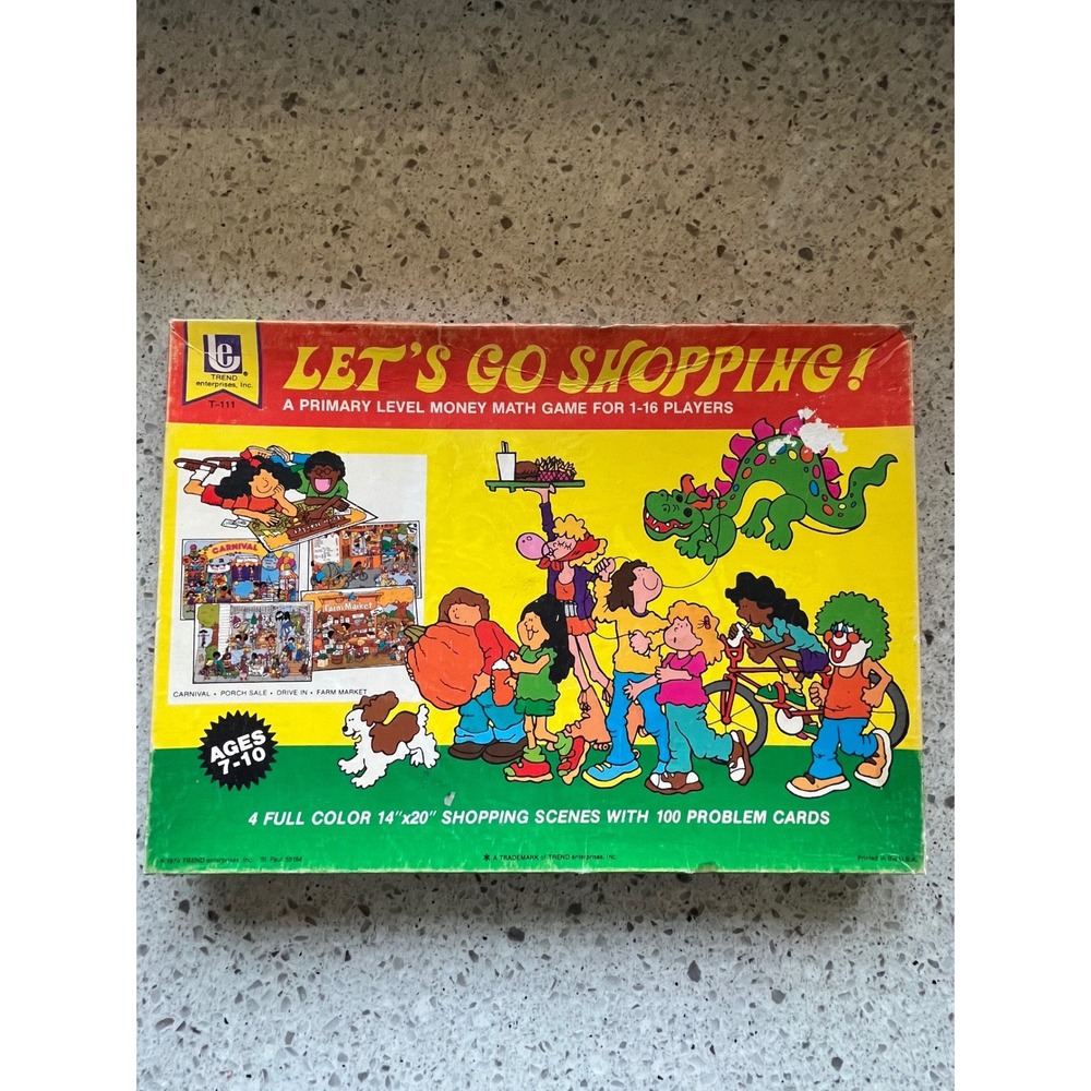 Vintage 1979 Trend Enterprises Let's Go Shopping Money Math Game T-111 Ages 7-10